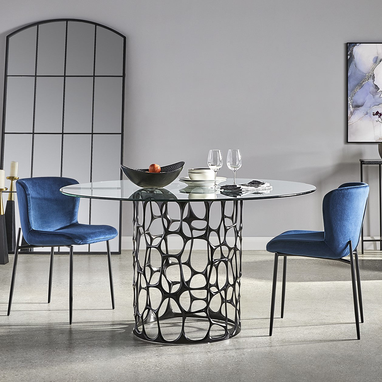 Black Mario dining table by Xcella with sleek, modern design and smooth surface, perfect for contemporary dining spaces.