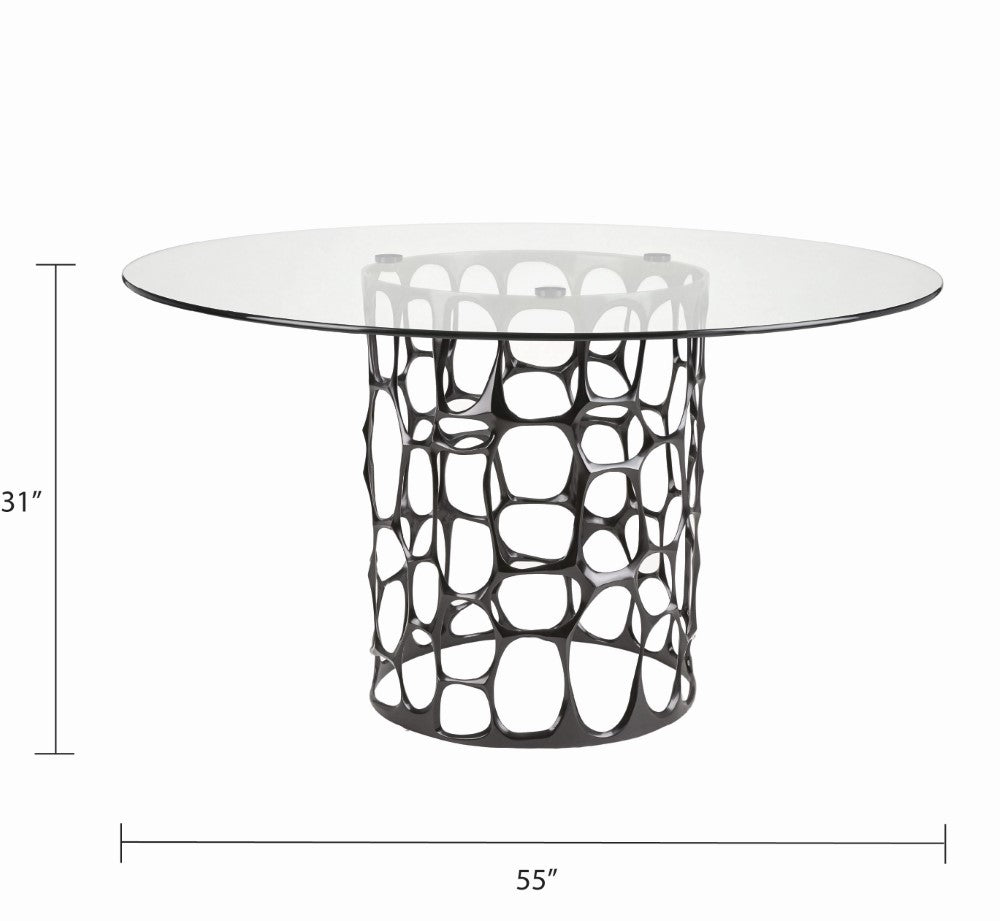 Black Mario dining table by Xcella with sleek tabletop and sturdy base, ideal for modern dining spaces.