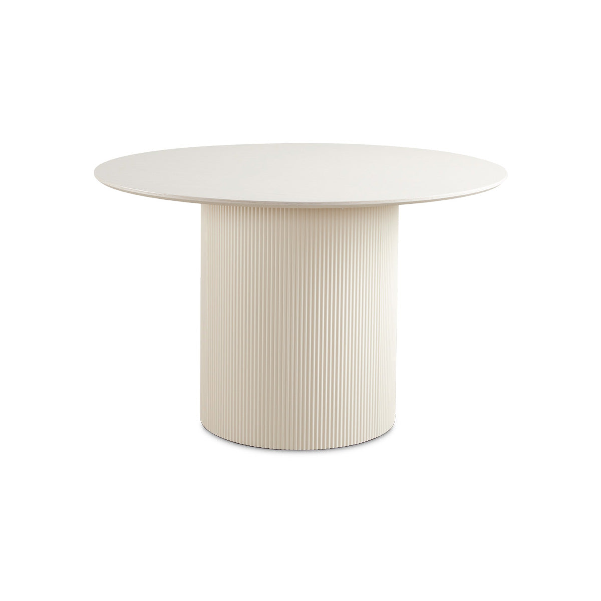 Xcella Harmony 5-piece round dining set in white with matching chairs, ideal for kitchen or dining room spaces.