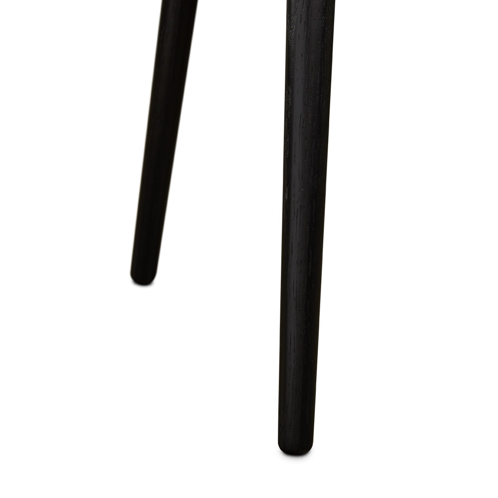 Black Viola end table by Xcella with a sleek wooden finish, ideal for living room or bedroom decor.