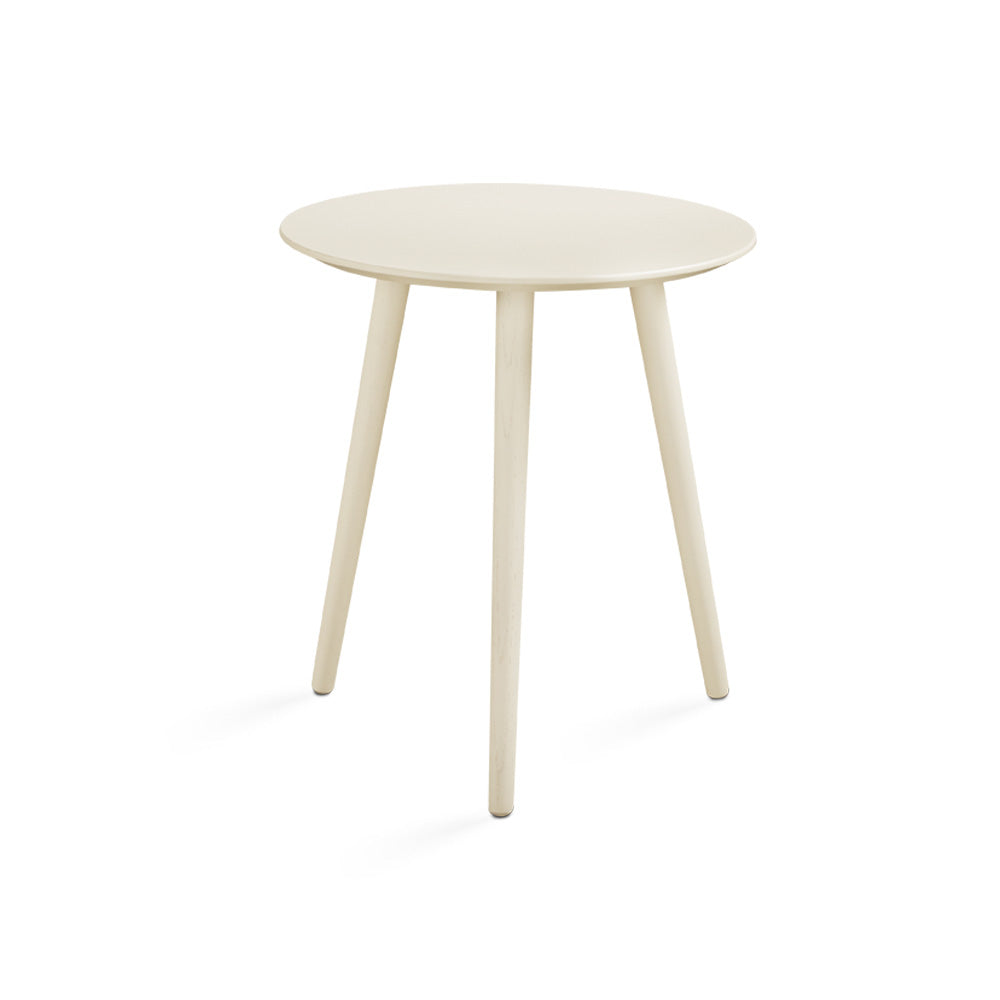 Xcella Viola end table in ivory with a sleek, modern design, featuring a smooth surface and sturdy legs.