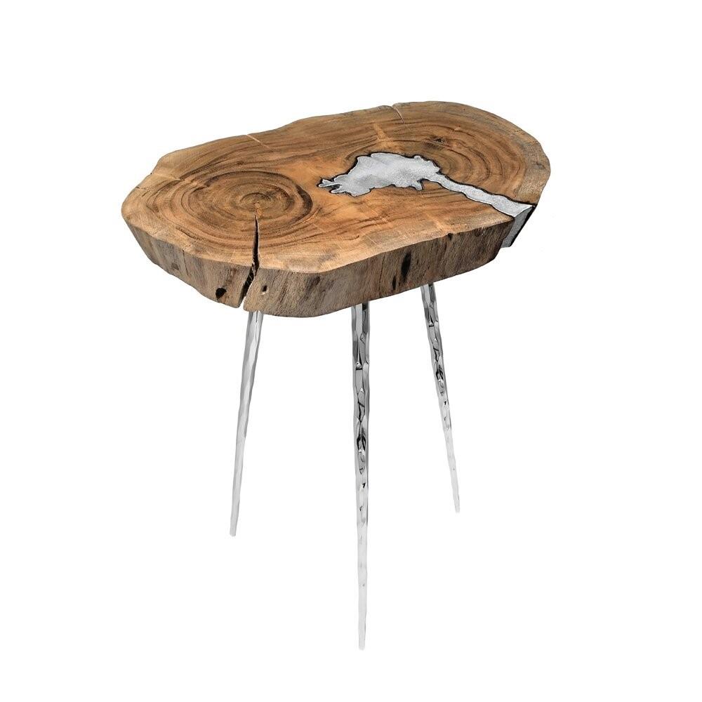 Xcella AKIS natural wood end tables, stylish side tables with a sleek design, suitable for living room or bedroom decor.