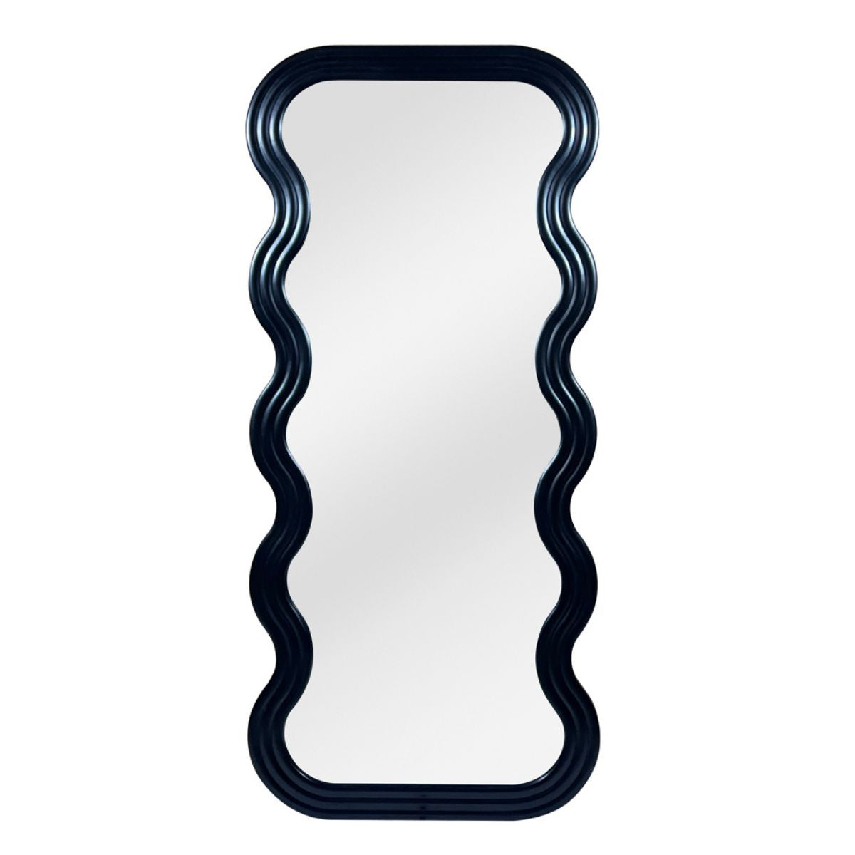 Xcella Arden Floor Mirror in matte black with a sleek, modern design, standing upright with a full-length reflective surface.