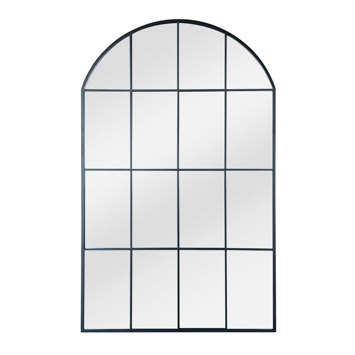 Xcella Irene floor mirror with black frame, full-length standing mirror reflecting a modern interior space.