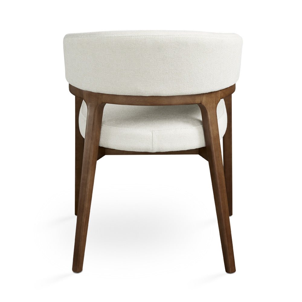 White Xcella Chanler dining chair with sleek modern design, suitable for kitchen and dining room settings.
