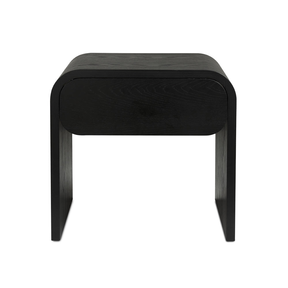 Xcella Elvis Nightstand featuring a sleek wooden design with a single drawer and modern metal handle.