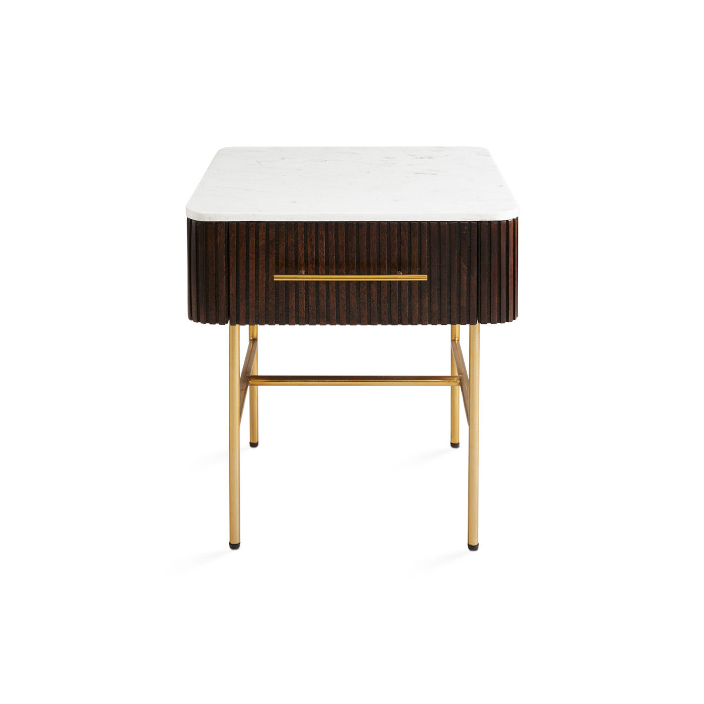 Xcella Serenity side table nightstand with marble top, modern design, and sleek finish, ideal for bedroom decor.
