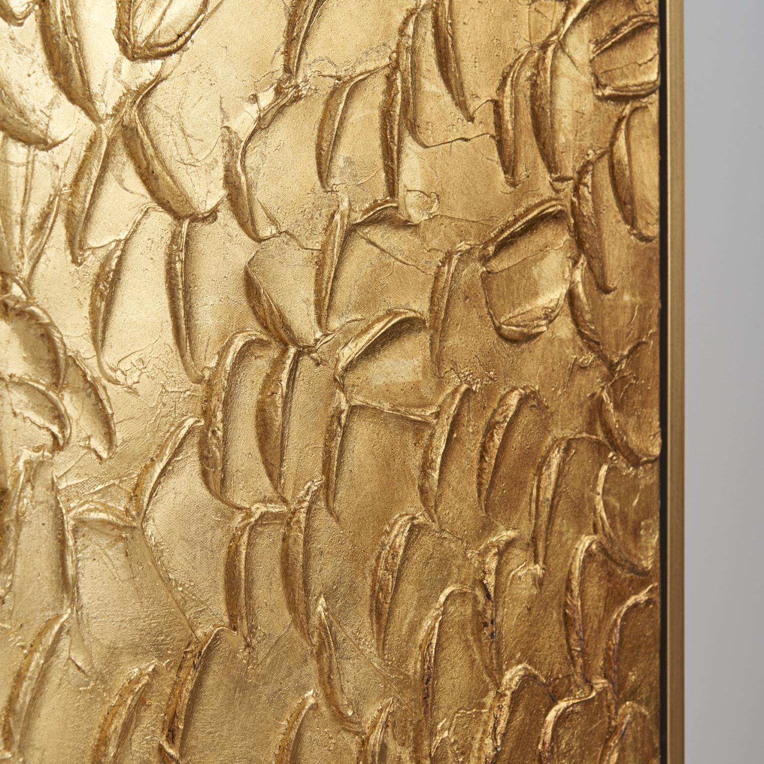 Gold Waves wall art poster by Xcella featuring abstract wave design on high-quality print.