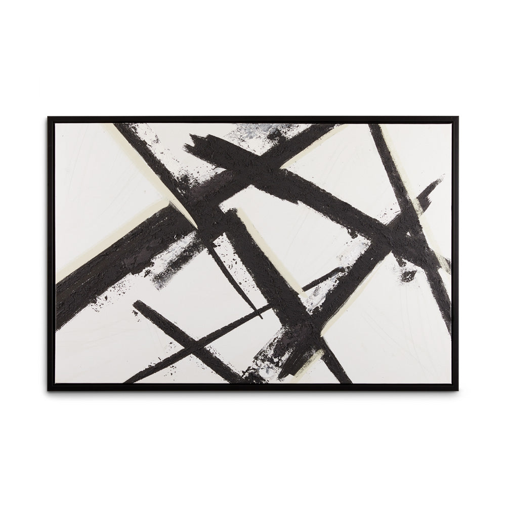 Black wall art by Xcella featuring abstract design, perfect for modern home decor, shown in the image.