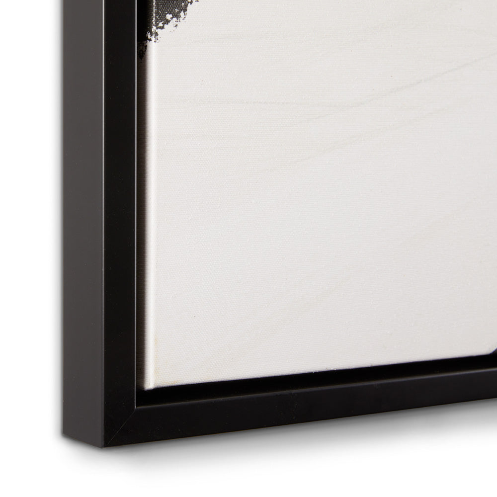 Black wall art by Xcella featuring abstract design, perfect for modern interior decor, displayed on a neutral wall.