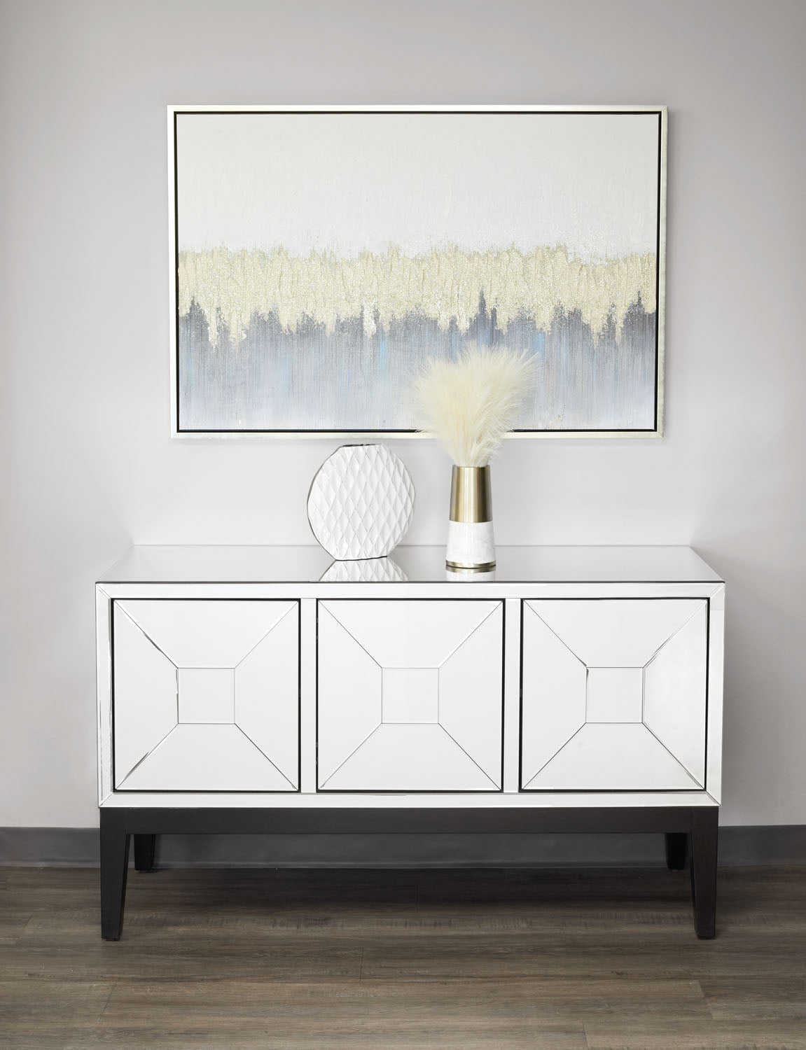 Gold and grey wall art by Xcella featuring abstract design, ideal for modern home or office decor.