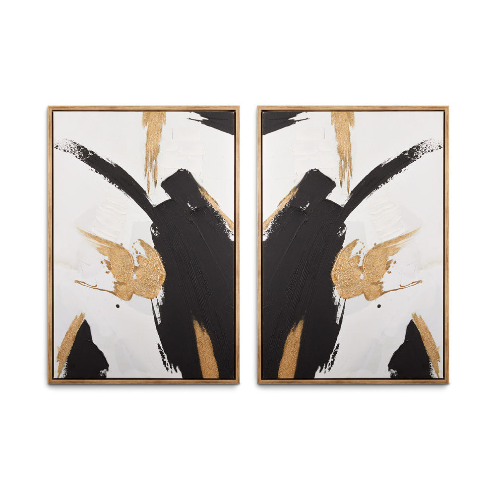 Elegant black and gold wall art by Xcella, featuring abstract design suitable for modern interior decor.