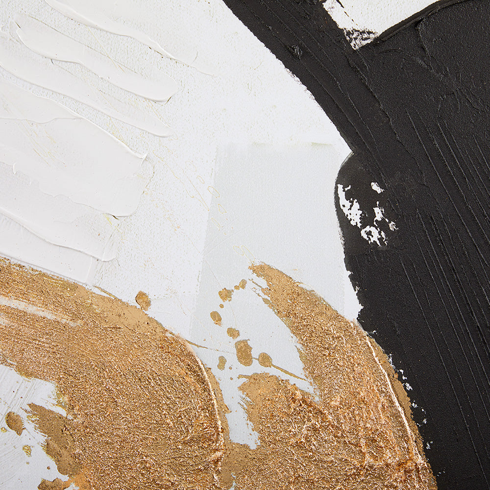 Black and gold wall art by Xcella featuring abstract design, suitable for modern interior decor.