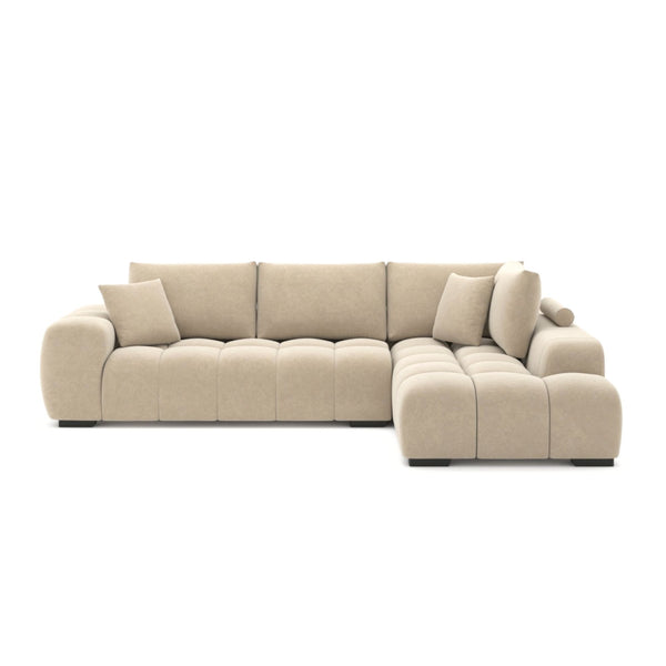 Brassex beige sectional sofa from Zara, modern sectional sofa with plush cushions and spacious seating in a neutral beige fabric.