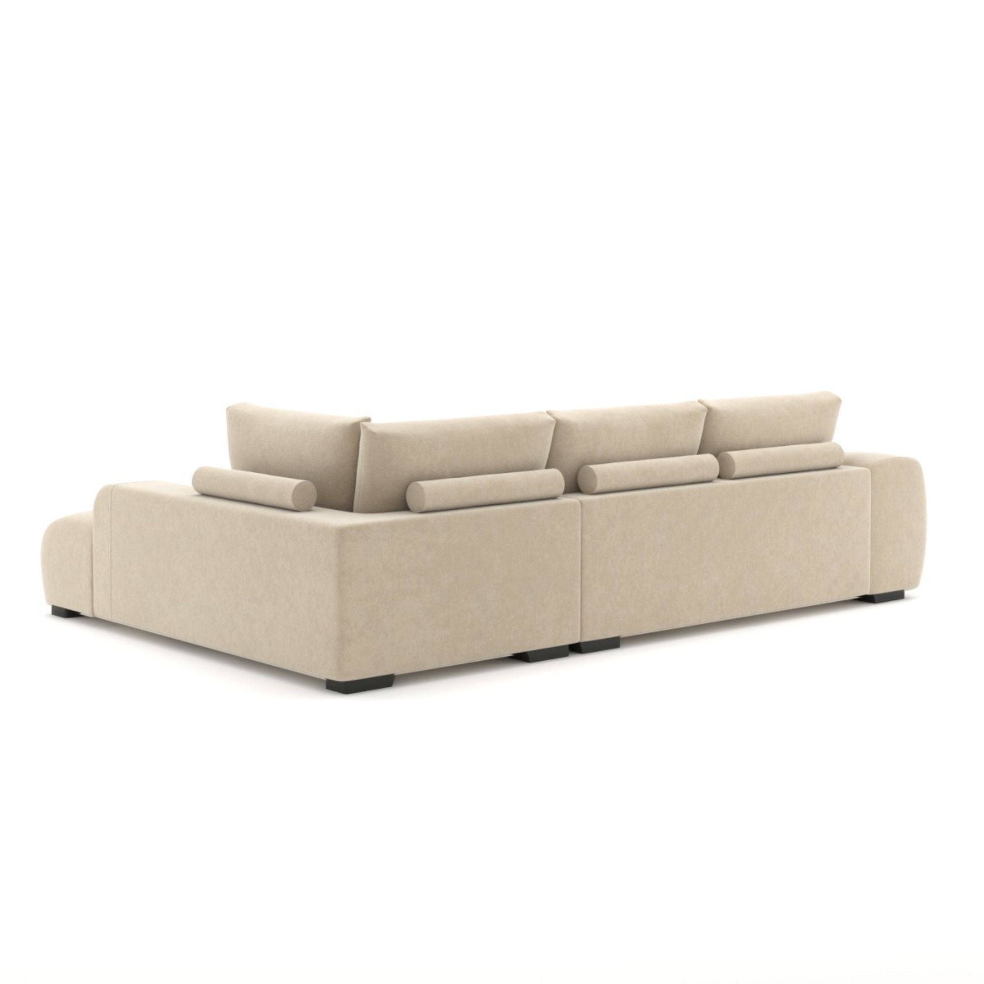 Beige Zara sectional sofa by Brassex, showcasing a stylish, plush sectional with clean lines and comfortable seating.