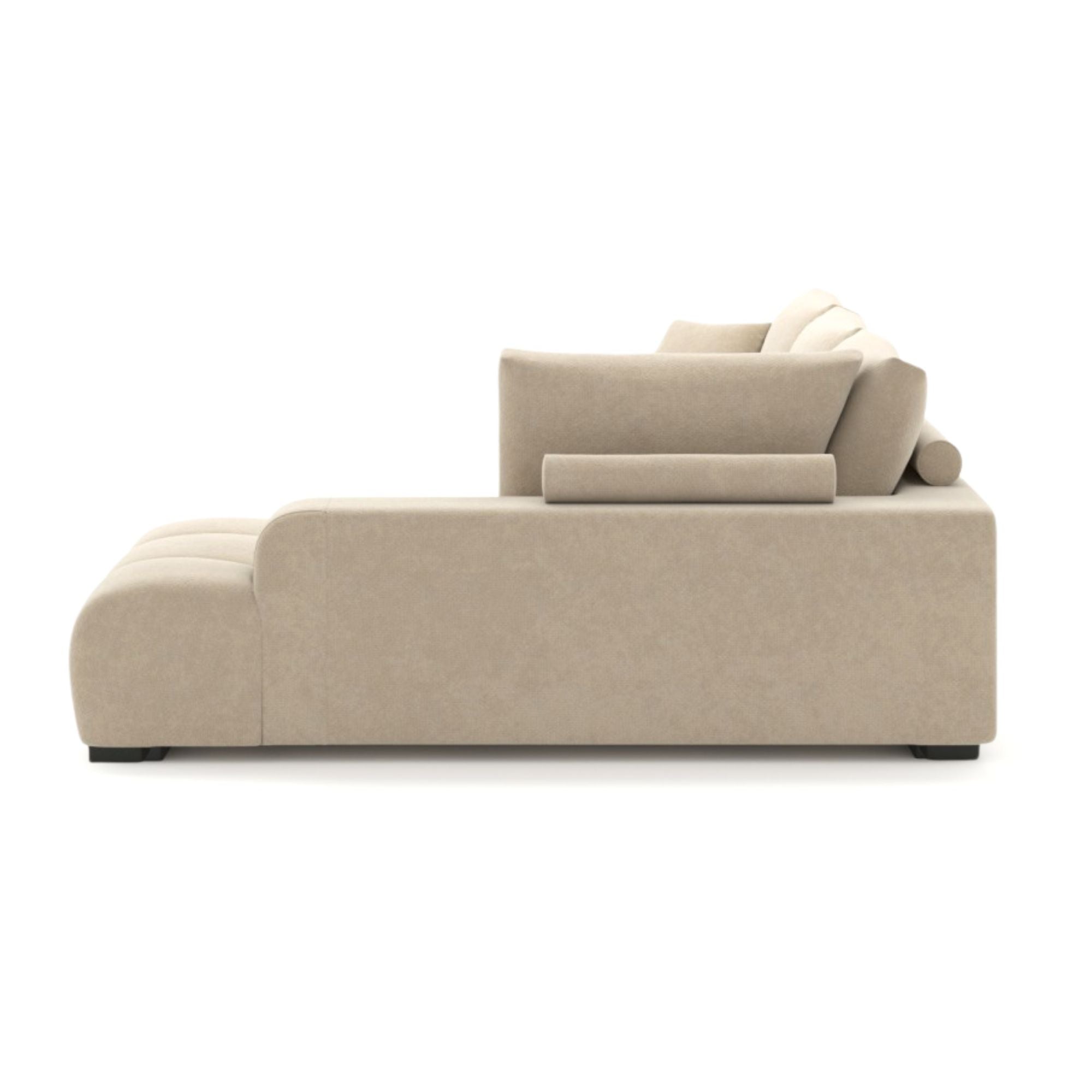 Brassex beige Zara sectional sofa with plush cushions and modern design, ideal for stylish living room seating.